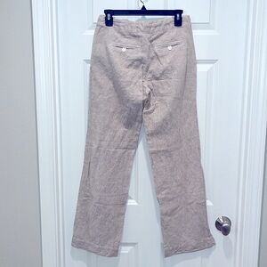 J Crew Wide-leg CITY FIT linen pants taupe white stripes striped drawstring